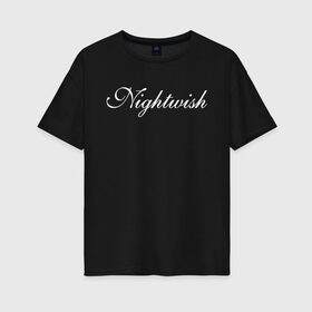 Женская футболка хлопок Oversize с принтом Nightwish Logo / Найтвиш (Z) в Санкт-Петербурге, 100% хлопок | свободный крой, круглый ворот, спущенный рукав, длина до линии бедер
 | music | night wish | nightwish | nuclear blast | rock | spinefarm | лого | музыка | найт виш | найтвиш | рок | симфоник метал | тарья турунен | флор янсен