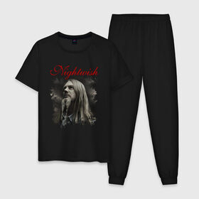 Мужская пижама хлопок с принтом Nightwish | Найтвиш Марко (Z) в Санкт-Петербурге, 100% хлопок | брюки и футболка прямого кроя, без карманов, на брюках мягкая резинка на поясе и по низу штанин
 | marco | music | nightwish | nuclear blast | rock | spinefarm | лого | марко | марко хиетала | музыка | найтвиш | рок | симфоник метал | тарья турунен | флор янсен | хиетала