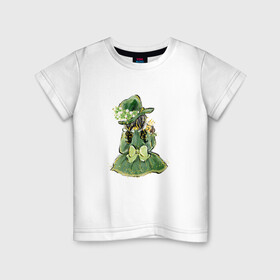 Детская футболка хлопок с принтом Девушка в Санкт-Петербурге, 100% хлопок | круглый вырез горловины, полуприлегающий силуэт, длина до линии бедер | зеленый | клевер | цветы