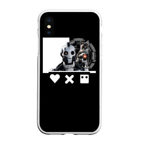 Чехол для iPhone XS Max матовый с принтом Андроид XBOT 4000 в Санкт-Петербурге, Силикон | Область печати: задняя сторона чехла, без боковых панелей | андроид | белочерный | белый | знак | кот | котик | кошка | любовь | механизм | робот | роботы | черный