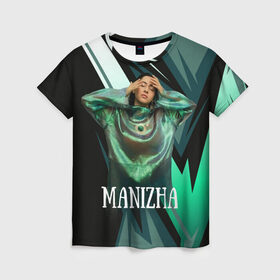 Женская футболка 3D с принтом Манижа Manizha в Санкт-Петербурге, 100% полиэфир ( синтетическое хлопкоподобное полотно) | прямой крой, круглый вырез горловины, длина до линии бедер | manizha | далеровна | душанбе | евровидение | евровидение 2021 | манижа | певица | таджикистан | хамраева