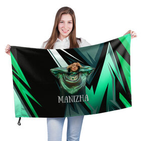 Флаг 3D с принтом Манижа Manizha в Санкт-Петербурге, 100% полиэстер | плотность ткани — 95 г/м2, размер — 67 х 109 см. Принт наносится с одной стороны | manizha | далеровна | душанбе | евровидение | евровидение 2021 | манижа | певица | таджикистан | хамраева
