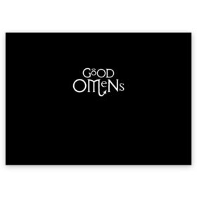 Поздравительная открытка с принтом GOOD OMENS БЛАГИЕ ЗНАМЕНИЯ (КРЫЛЬЯ) в Санкт-Петербурге, 100% бумага | плотность бумаги 280 г/м2, матовая, на обратной стороне линовка и место для марки
 | good | omens | sheen | tennant | азирафель | ангел | благие знамения | емон | кроули | крылья | падший | теннант | шин