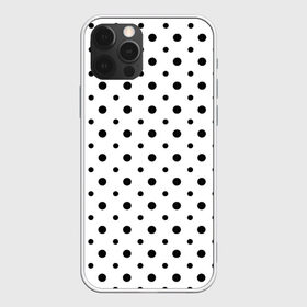 Чехол для iPhone 12 Pro Max с принтом Точки черные на белом в Санкт-Петербурге, Силикон |  | abstract | background | black | geometric | pattern | spot | texture | various | wrapping | горошек | крапинки | пятнаround | разные  узор | точки | черные