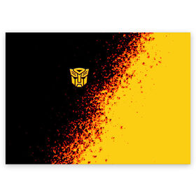 Поздравительная открытка с принтом Bumblebee в Санкт-Петербурге, 100% бумага | плотность бумаги 280 г/м2, матовая, на обратной стороне линовка и место для марки
 | bumblebee | автобот разведчик | автоботы | бамблби | боевик | кино | кино трансформеры | персонаж вселенной трансформеров | приключения | трансформеры | фантастика | фильмы