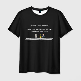 Мужская футболка 3D с принтом Марио Ёршик в Санкт-Петербурге, 100% полиэфир | прямой крой, круглый вырез горловины, длина до линии бедер | Тематика изображения на принте: 8bit | dendy | game over | sega | super mario | ёршик | игра | прикол | ретро | супер марио