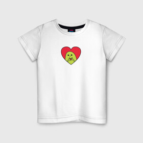 Детская футболка хлопок с принтом Сердечко в Санкт-Петербурге, 100% хлопок | круглый вырез горловины, полуприлегающий силуэт, длина до линии бедер | love | любовь | отношения | сердечко | сердце | человечек | чувства