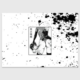 Поздравительная открытка с принтом Токийский гуль голова в Санкт-Петербурге, 100% бумага | плотность бумаги 280 г/м2, матовая, на обратной стороне линовка и место для марки
 | Тематика изображения на принте: anime | kaneki ken | tokyo ghoul | tokyo ghoul: re | аниме | гули | джузо сузуя | канеки кен | кузен йошимура | наки | нишики нишио | ре | ренджи йомо | ризе камиширо | токийский гуль | тоука киришима | ута | хайсе сасаки
