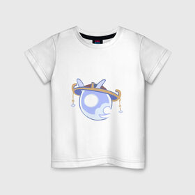 Детская футболка хлопок с принтом Дух Скарамучча в Санкт-Петербурге, 100% хлопок | круглый вырез горловины, полуприлегающий силуэт, длина до линии бедер | арт | дух | напарник | рисунок | скарамучча | фея