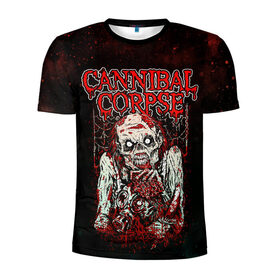 Мужская футболка 3D спортивная с принтом Cannibal Corpse в Санкт-Петербурге, 100% полиэстер с улучшенными характеристиками | приталенный силуэт, круглая горловина, широкие плечи, сужается к линии бедра | Тематика изображения на принте: canibal corpse | cannibal corpse | death metal | группы | дэт метал | канибал корпс | метал | рок