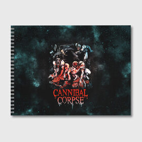 Альбом для рисования с принтом Cannibal Corpse в Санкт-Петербурге, 100% бумага
 | матовая бумага, плотность 200 мг. | Тематика изображения на принте: canibal corpse | cannibal corpse | death metal | группы | дэт метал | канибал корпс | метал | рок