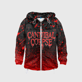 Детская ветровка 3D с принтом CANNIBAL CORPSE в Санкт-Петербурге, 100% полиэстер | подол и капюшон оформлены резинкой с фиксаторами, по бокам два кармана без застежек, один потайной карман на груди | cannibal corpse | evisceration plague | hammer smashed face. | violence unimagined | дэт метал | музыка | рок | труп каннибала