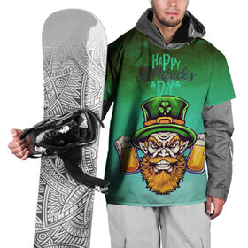 Накидка на куртку 3D с принтом Happy Saint Patricks Day в Санкт-Петербурге, 100% полиэстер |  | Тематика изображения на принте: saint patricks day | арт | графика | март | патрик | святой патрик