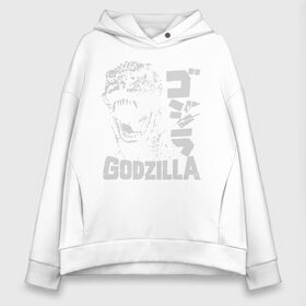 Женское худи Oversize хлопок с принтом GODZILLA в Санкт-Петербурге, френч-терри — 70% хлопок, 30% полиэстер. Мягкий теплый начес внутри —100% хлопок | боковые карманы, эластичные манжеты и нижняя кромка, капюшон на магнитной кнопке | godzilla | дайкайдзю | монстр мутант | мультфильмов | персонажкомиксов | фильмов