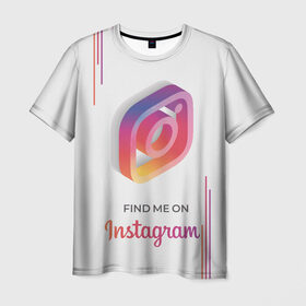 Мужская футболка 3D с принтом Инстаграм / Instagram в Санкт-Петербурге, 100% полиэфир | прямой крой, круглый вырез горловины, длина до линии бедер | facebook | instagram | инста | инстаграм | платформа | приложение | редактор фотографий | социальная сеть | соцсеть