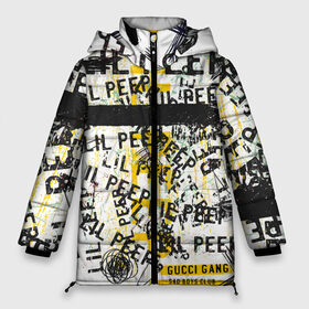 Женская зимняя куртка Oversize с принтом LIL PEEP Vintage Graffiti Wall в Санкт-Петербурге, верх — 100% полиэстер; подкладка — 100% полиэстер; утеплитель — 100% полиэстер | длина ниже бедра, силуэт Оверсайз. Есть воротник-стойка, отстегивающийся капюшон и ветрозащитная планка. 

Боковые карманы с листочкой на кнопках и внутренний карман на молнии | baby | bart | bird | cry | cry baby | cry dead smile | crybaby | gucci gang | lil peep | lil prince | logobombing | love | pattern | pink | граффити | гуччи | зарубежная музыка | лил пип | логобомбинг | любовь | маленький принц | малыш | патт