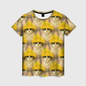 Женская футболка 3D с принтом Котята в Санкт-Петербурге, 100% полиэфир ( синтетическое хлопкоподобное полотно) | прямой крой, круглый вырез горловины, длина до линии бедер | глаза | кашак | космос | кот | кота | коте | котейка | котейки | котёнок | котик | котики | коты | котэ | котя | котяра | котята | котятки | кошак | кошка | кэт | лев | леопольд | матроскин | от | пума | рысь