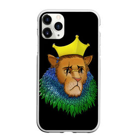 Чехол для iPhone 11 Pro матовый с принтом Lion_art в Санкт-Петербурге, Силикон |  | king | lion | корона | кошка | лев | перья | царь | царь зверей