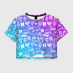 Женская футболка Crop-top 3D с принтом K-POP | Лучшие Группы в Санкт-Петербурге, 100% полиэстер | круглая горловина, длина футболки до линии талии, рукава с отворотами | Тематика изображения на принте: ateez | bangtan | black pink | blackpink | boys | bts | exo | g dragon | got7 | jin | k pop | kpop | love | min yoon | monsta x | nct | seoul | seventeen | sninee | stray kids | straykids | suga | twice | арэм | бойбенд | бойбэнд | бтс | ви | вс