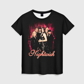 Женская футболка 3D с принтом Nightwish в Санкт-Петербурге, 100% полиэфир ( синтетическое хлопкоподобное полотно) | прямой крой, круглый вырез горловины, длина до линии бедер | gothic | metall | nightwish | rock | tarja turunen | готические | логотипы рок групп | метал | музыка | найтвиш | рок группы | рокерские | симфоник метал | тарья турунен