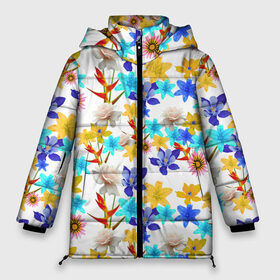 Женская зимняя куртка Oversize с принтом Узор из весенних цветов в Санкт-Петербурге, верх — 100% полиэстер; подкладка — 100% полиэстер; утеплитель — 100% полиэстер | длина ниже бедра, силуэт Оверсайз. Есть воротник-стойка, отстегивающийся капюшон и ветрозащитная планка. 

Боковые карманы с листочкой на кнопках и внутренний карман на молнии | floral | flower | flowers | pattern | spring | анемона | букет | букет цветов | бутон | бутоны | калужница | крокус | медуница | морозник | нарцисс | настроение | паттерн | подснежник | ромашка | сцилла | фиалка | флора