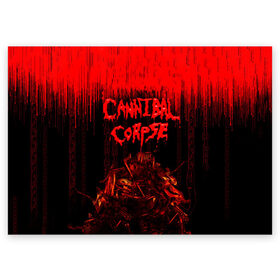 Поздравительная открытка с принтом CANNIBAL CORPSE в Санкт-Петербурге, 100% бумага | плотность бумаги 280 г/м2, матовая, на обратной стороне линовка и место для марки
 | blood | cannibal corpse | death metal | grunge | hardcore | music | punk | rock | usa | группа | канибал | кровь | метал | музыка | рок | сша | труп