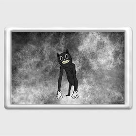 Магнит 45*70 с принтом Cartoon cat в Санкт-Петербурге, Пластик | Размер: 78*52 мм; Размер печати: 70*45 | cartoon cat | crazy | horror | kitty | monster | безумный | враг | животные | зверь | злодей | злой кот | зубы | картун кэт | киска | кот | кошак | монстр | мультяшный кот | оскал | персонаж | страшилки | сумасшедший