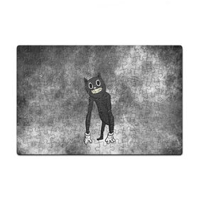 Пазл магнитный 126 элементов с принтом Cartoon cat в Санкт-Петербурге, полимерный материал с магнитным слоем | 126 деталей, размер изделия —  180*270 мм | cartoon cat | crazy | horror | kitty | monster | безумный | враг | животные | зверь | злодей | злой кот | зубы | картун кэт | киска | кот | кошак | монстр | мультяшный кот | оскал | персонаж | страшилки | сумасшедший