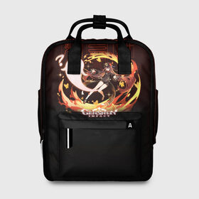 Женский рюкзак 3D с принтом Genshin Impact - Hu Tao в Санкт-Петербурге, 100% полиэстер | лямки с регулируемой длиной, сверху ручки, чтобы рюкзак нести как сумку. Основное отделение закрывается на молнию, как и внешний карман. Внутри два дополнительных кармана, один из которых закрывается на молнию. По бокам два дополнительных кармашка, куда поместится маленькая бутылочка
 | anime | fire | firefly | game | gamer | genshin | genshin impact | hu tao | hutao | impact | аниме | архонт | ваншу | геншин | геншин импакт | дилюк | импакт | ли юэ | огонь | призрак | ху тао | хутао