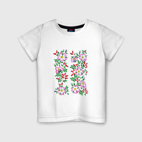 Детская футболка хлопок с принтом Цветы в Санкт-Петербурге, 100% хлопок | круглый вырез горловины, полуприлегающий силуэт, длина до линии бедер | Тематика изображения на принте: букет | картинки | лепестки | лето | популярные | прикольные | тренды | цветы