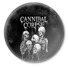 Значок с принтом Cannibal Corpse в Санкт-Петербурге,  металл | круглая форма, металлическая застежка в виде булавки | canibal corpse | cannibal corpse | death metal | группы | дэт метал | канибал корпс | метал | рок