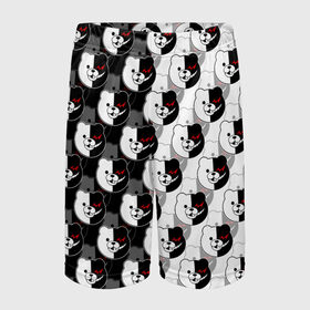 Детские спортивные шорты 3D с принтом MONOKUMA  МОНОКУМА PATTERN в Санкт-Петербурге,  100% полиэстер
 | пояс оформлен широкой мягкой резинкой, ткань тянется
 | anime | danganronpa | enoshima | junko | monokuma | аниме | джунко | игра | манга | медведь | монокума | робот медведь | эношима