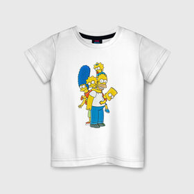 Детская футболка хлопок с принтом Sipmpsons в Санкт-Петербурге, 100% хлопок | круглый вырез горловины, полуприлегающий силуэт, длина до линии бедер | simpsons | гомер | мультик | сериал | симпсоны | фильм
