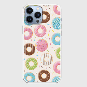 Чехол для iPhone 13 Pro Max с принтом Пончики   Donuts в Санкт-Петербурге,  |  | bagel | cookies | donut | pastry | pie | ring | бублик | выпечка | колечко | печенье | пирожок | пончик