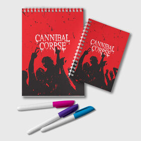 Блокнот с принтом Cannibal Corpse | Труп Каннибала (Z) в Санкт-Петербурге, 100% бумага | 48 листов, плотность листов — 60 г/м2, плотность картонной обложки — 250 г/м2. Листы скреплены удобной пружинной спиралью. Цвет линий — светло-серый
 | cannibal | cannibal corpse | corpse | death metal | deathgrind | алекс уэбстер | брутальный дэт метал | дэт метал | дэтграйнд | пол мазуркевич | роб барретт | труп каннибала