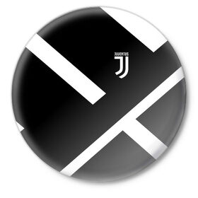 Значок с принтом JUVENTUS / ЮВЕНТУС в Санкт-Петербурге,  металл | круглая форма, металлическая застежка в виде булавки | Тематика изображения на принте: black white | cr7 | fc juventus | football | juve | juventus | ronaldo | sport | бык | роналдо | роналду | спорт | футбол | чёрно белый | ювентус