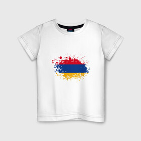 Детская футболка хлопок с принтом Флаг Армении в Санкт-Петербурге, 100% хлопок | круглый вырез горловины, полуприлегающий силуэт, длина до линии бедер | armenia | ussr | армения | армяне | горы | ереван | кавказ | мир | народ | ссср | турист | флаг