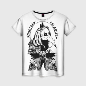 Женская футболка 3D с принтом Doctor Plague в Санкт-Петербурге, 100% полиэфир ( синтетическое хлопкоподобное полотно) | прямой крой, круглый вырез горловины, длина до линии бедер | doctor plague | horror | skull | крысы | ужасы | череп | чумной доктор