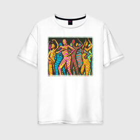 Женская футболка хлопок Oversize с принтом Люди в танце Дискотека в Санкт-Петербурге, 100% хлопок | свободный крой, круглый ворот, спущенный рукав, длина до линии бедер
 | движения | дискотека | линии | люди | музыка | отрыв | песни | скопление | танец | тела
