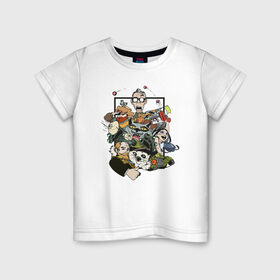 Детская футболка хлопок с принтом Иркутские супергерои в Санкт-Петербурге, 100% хлопок | круглый вырез горловины, полуприлегающий силуэт, длина до линии бедер | ангара | бабр | буузы | нерпа | т 34