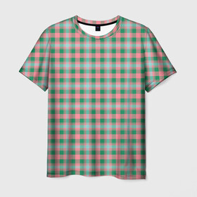 Мужская футболка 3D с принтом Узор в клетку в Санкт-Петербурге, 100% полиэфир | прямой крой, круглый вырез горловины, длина до линии бедер | джентльмены | квадраты | клетка | костюм | линии | полосы | текстура | узор
