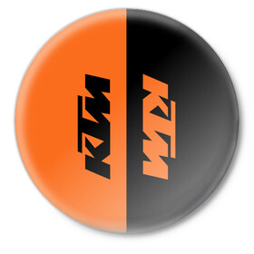 Значок с принтом KTM | КТМ (Z) в Санкт-Петербурге,  металл | круглая форма, металлическая застежка в виде булавки | enduro | ktm | moto | moto sport | motocycle | sportmotorcycle | ктм | мото | мото спорт | мотоспорт | спорт мото