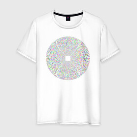 Мужская футболка хлопок с принтом Оптическая Иллюзия (Шар) в Санкт-Петербурге, 100% хлопок | прямой крой, круглый вырез горловины, длина до линии бедер, слегка спущенное плечо. | диско | зрение | иллюзии | обман | полосы | узор | шар | шахматы