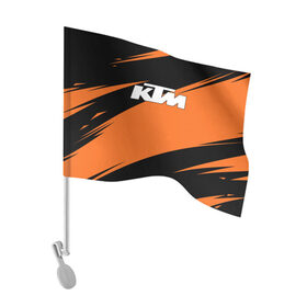 Флаг для автомобиля с принтом KTM | КТМ в Санкт-Петербурге, 100% полиэстер | Размер: 30*21 см | enduro | ktm | moto | moto sport | motocycle | orange | sportmotorcycle | ктм | мото | мото спорт | мотоспорт | оранжевый | спорт мото