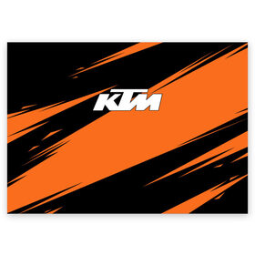 Поздравительная открытка с принтом KTM | КТМ в Санкт-Петербурге, 100% бумага | плотность бумаги 280 г/м2, матовая, на обратной стороне линовка и место для марки
 | enduro | ktm | moto | moto sport | motocycle | orange | sportmotorcycle | ктм | мото | мото спорт | мотоспорт | оранжевый | спорт мото