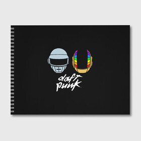 Альбом для рисования с принтом Daft Punk в Санкт-Петербурге, 100% бумага
 | матовая бумага, плотность 200 мг. | daft punk | дафт панк | дафт панк арт | дафт панк шлемы | электронная музыка