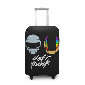 Чехол для чемодана 3D с принтом Daft Punk в Санкт-Петербурге, 86% полиэфир, 14% спандекс | двустороннее нанесение принта, прорези для ручек и колес | daft punk | дафт панк | дафт панк арт | дафт панк шлемы | электронная музыка