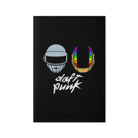 Обложка для паспорта матовая кожа с принтом Daft Punk в Санкт-Петербурге, натуральная матовая кожа | размер 19,3 х 13,7 см; прозрачные пластиковые крепления | daft punk | дафт панк | дафт панк арт | дафт панк шлемы | электронная музыка