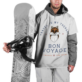 Накидка на куртку 3D с принтом Fox traveler в Санкт-Петербурге, 100% полиэстер |  | Тематика изображения на принте: fox | бон вояж | лиса | лиса путешественница | путешествия