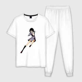 Мужская пижама хлопок с принтом Bleach Rukia в Санкт-Петербурге, 100% хлопок | брюки и футболка прямого кроя, без карманов, на брюках мягкая резинка на поясе и по низу штанин
 | anime | bleach | hero | ichigo kurosaki | manga | блич | герой | ичиго куросаки | рукия